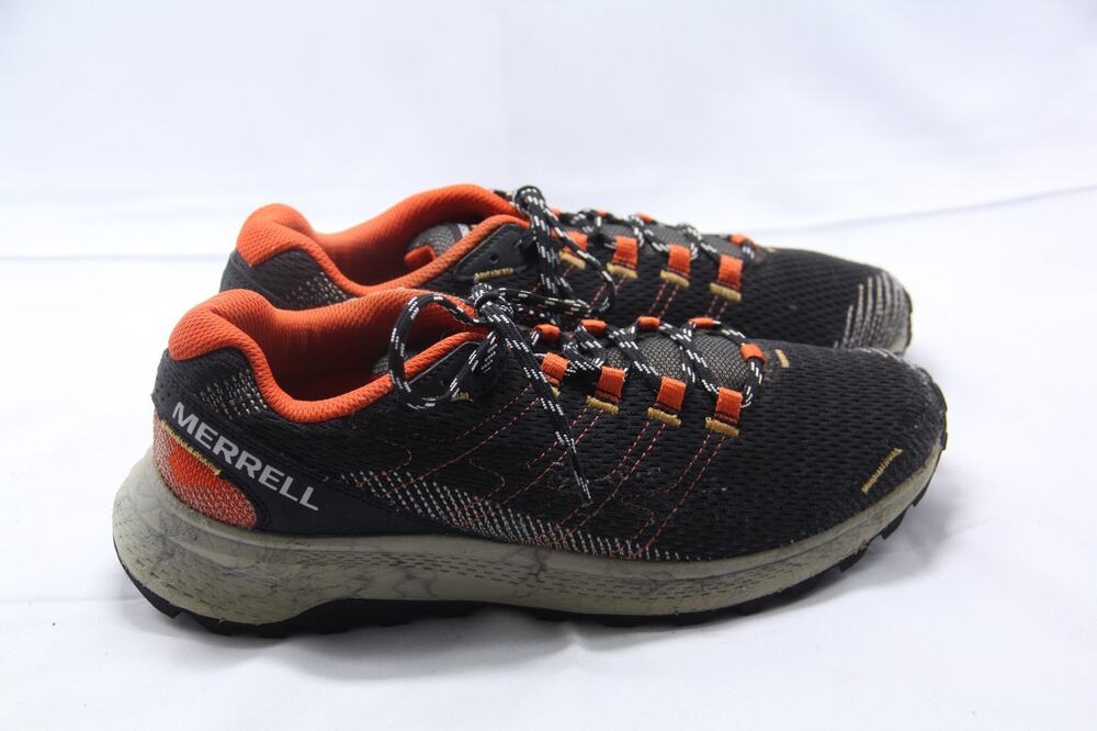 MERRELL Fly Strike Hiking Shoes Mens Size 9.5 Black Orange Trail J067377